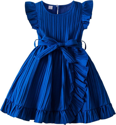 JiAmy Mädchen Kleider Rüschenärmel Kinderkleider Festlich Sommerkleid Einfarbig 