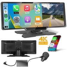 10.26" IPS Touch Screen Car Radio Apple CarPlay Android Auto Portable Stereo BT