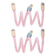 2 Pcs Bird Rope Perch Swing Bird Stand Rope Perch 55 Inch Pink