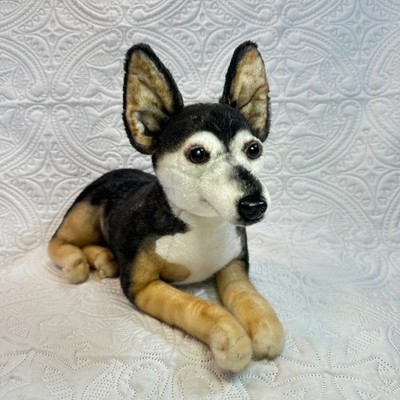Realistic German Shepherd Dog Husky Mix Cuddle Clones Lifelike Dog Plush 15''