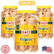 Pack of 3 Mac's Original Flavored Crispy Fried Pork Skins,11 oz New