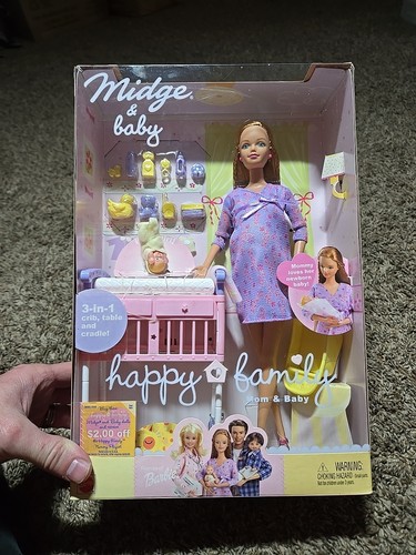 Neu Mattel Happy Family Midge & Baby Barbie Puppe - (56663)