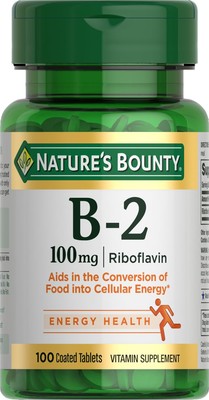 Nature's Bounty Vitamin B2 Riboflavin 100 Count Energy Metabolism Support