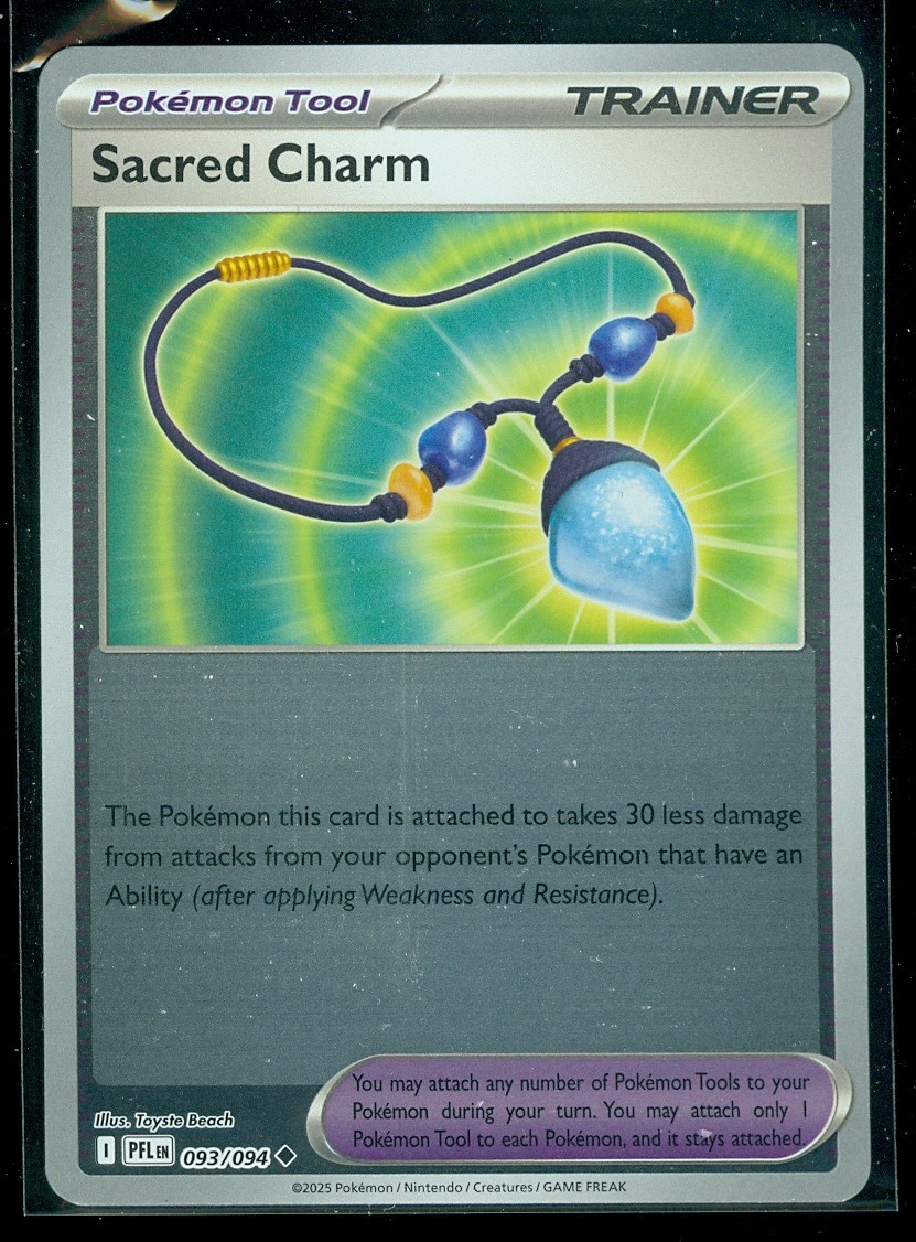 Pokemon SACRED CHARM 093/094 - Phantasmal Flames - Rev Holo - MINT