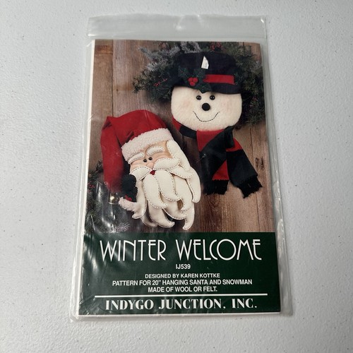 Craft Pattern Indygo Junction Christmas Decor WINTER WELCOME Santa- Vintage 1998 - Picture 1 of 3