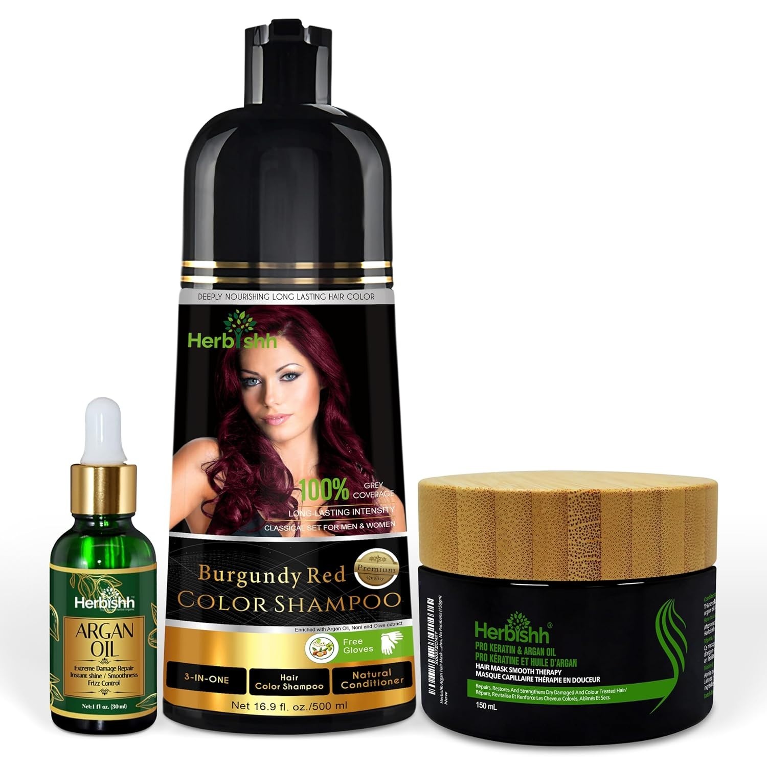 Champú Herbishh After Color 500 ml + Mascarilla Capilar Aceite de Argán Combo Cuidado Reparador
