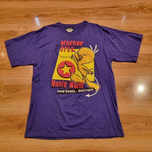 Vintage Warner Bros Movie World Gold Coast XL Tweety Bird Graphic T Shirt Top