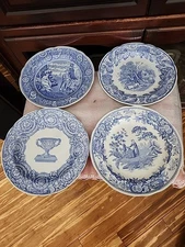 Spode Blue Room Collection Georgian Series, Blue /White, Salad Plates, Set of 4