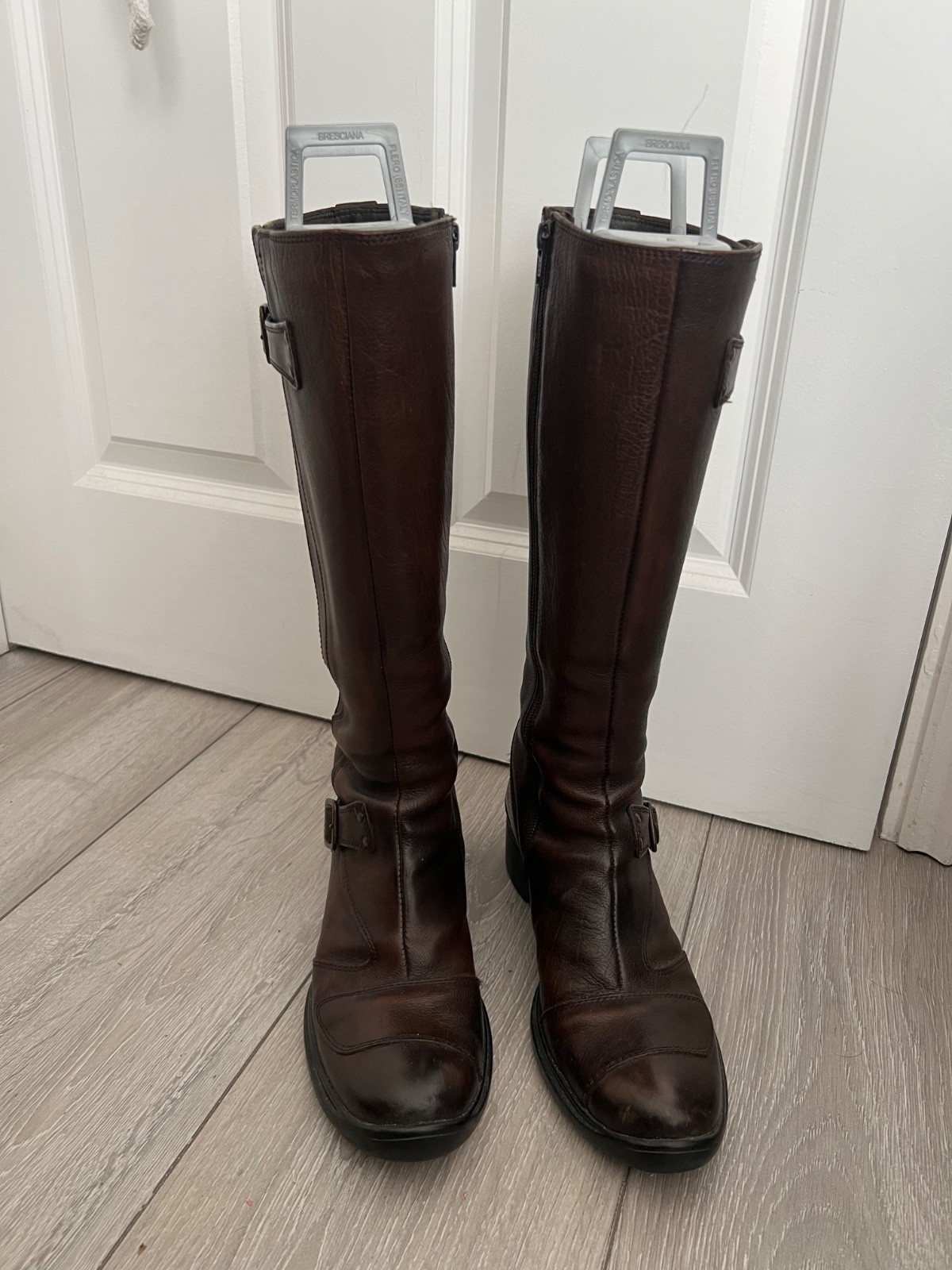 Italian Ladies Tall Leather Country Boots size 4 /37 image 2