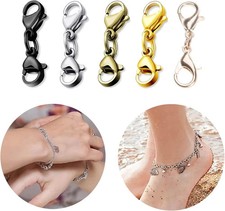 8 Pcs Double Lobster Clasps Necklace Bracelet Clasp Connector Double Opening Jew
