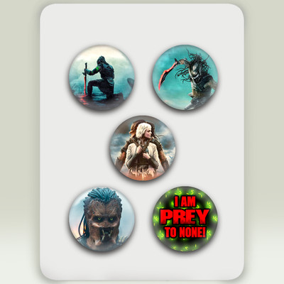 Predator Badlands Button Badges (5er Set) --- WEITERE DESIGNS IN MEINEM SHOP