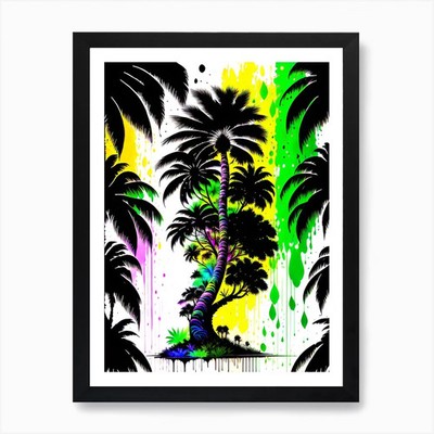 Palmen 1 Kunstdruck gerahmt Wandbild Poster Leinwanddruck Bild