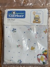 NEW Vintage GERBER Bed  Bath and Beyond  Le Petite Bear  Crib Sheet 28  X 52  
