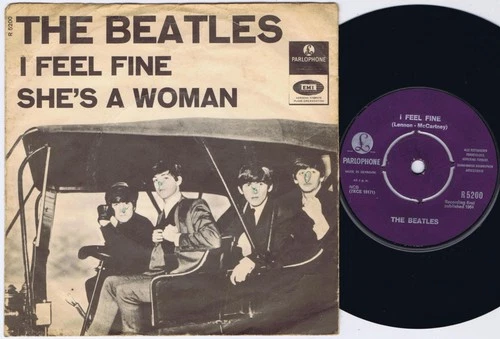 THE BEATLES I Feel Fine Danish 45PS 1964 Parlophone 7” "Published" at right