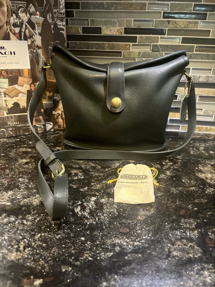 Coach Vintage Binocular Bag 9853 Carriage Collection Leather Forest Green