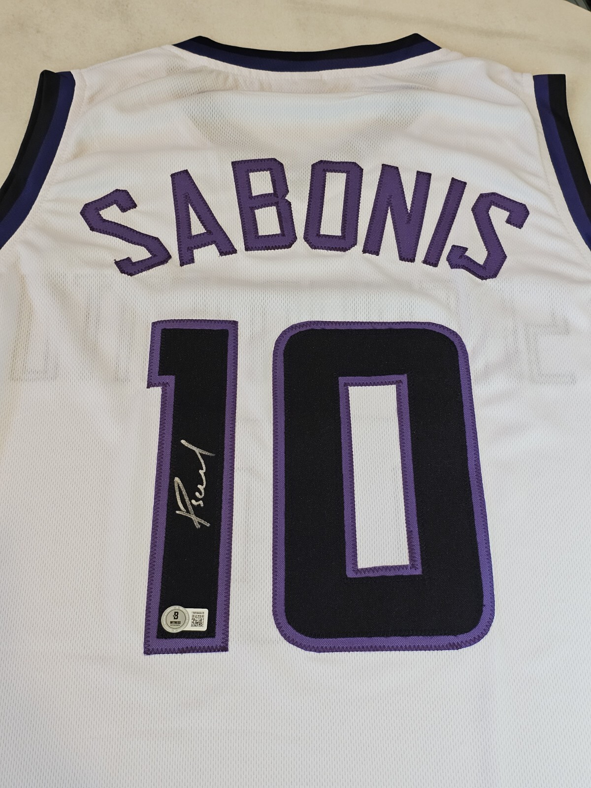 Domantas Sabonis Autographed Signed Jersey Beckett Sticker White Custom Jersey 