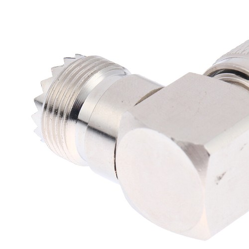 UHF Male PL-259 PL259 to UHF Female SO-239 SO239 Angle 90 RF Adapter connectBag - Photo 5/12