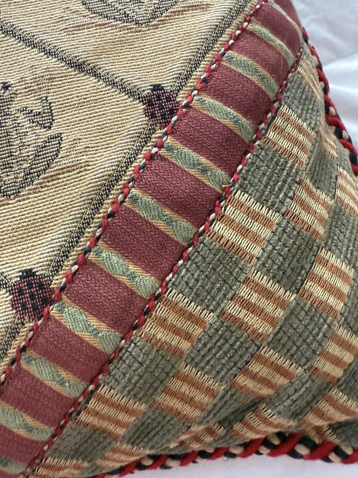 SWEET DREAMS Neiman Marcus Tapestry Jacquard Luxury Tassel Pillow 17x17 - Image 2 of 4