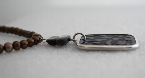 Silpada Necklace #N1803 Sterling Silver Abalone Pearl Etched Shell Leather Cord - Picture 5 of 6