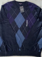NWT Roundtree & Yorke V-Neck  Sweater Pullover Argyle  BIG Size 2XB