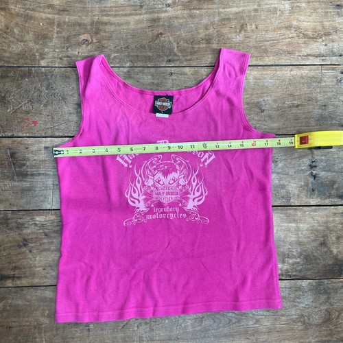 Harley Davidson Crop Tank Top. Women's L. 100% Cotton. USA. Crete, IL 15 Years. - Picture 2 of 7