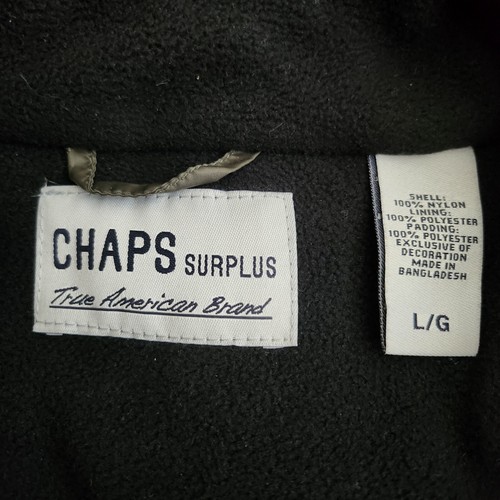 CHAPS Surplus True American Brand Olive Color Quilted Jacket Coat L - Picture 8 of 14