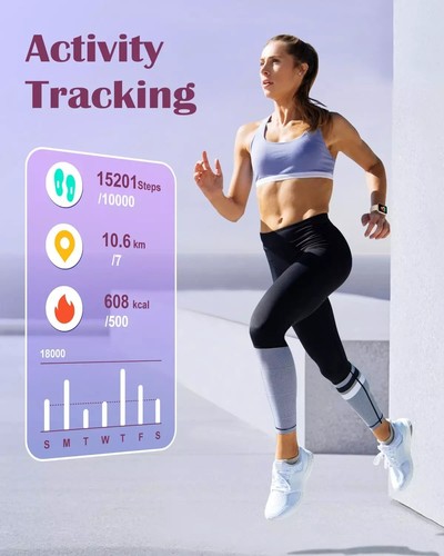 Reloj Inteligente Bluetooth De Mujer Para iPhone Apple Y Samsung Android Rosa US - Bild 4 von 4