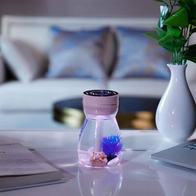 Mini Luftbefeuchter mit LED-Licht - Tragbarer Cool Mist Diffusor (Rosa)