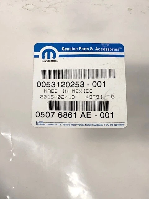 2009-2020 Dodge Journey porta traseira esquerda carroceria tira meteorológica Mopar 5076861AE - Imagem 2 de 4