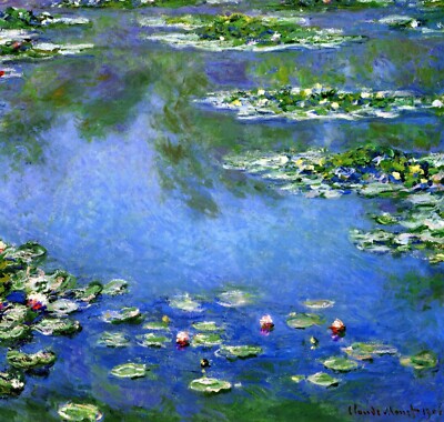 Water Lilies by Claude Monet Giclee Fine Art Print Reproduction on Canvas
