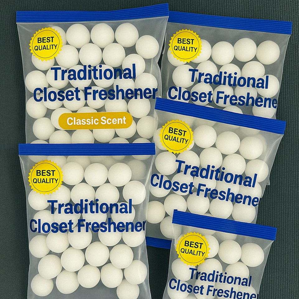 50/100/200/400 Bolas Ambientador Aroma Clásico Paquetes de Almacenamiento Sellados Foto 4 de 4