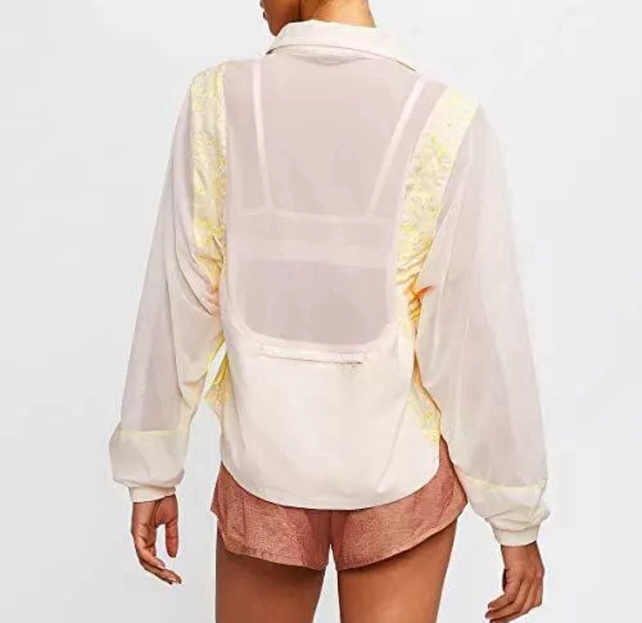 SACAI X NIKE Nike Sportswear Giacca da Corsa Donna Tessuto Beige Maglia Trasparente DJ4429 110 Taglia 3X