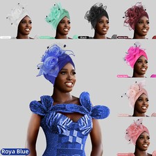 African Hijab Caps Wedding Headwear Women Turban Chemo Cancer Hats Head Wrap
