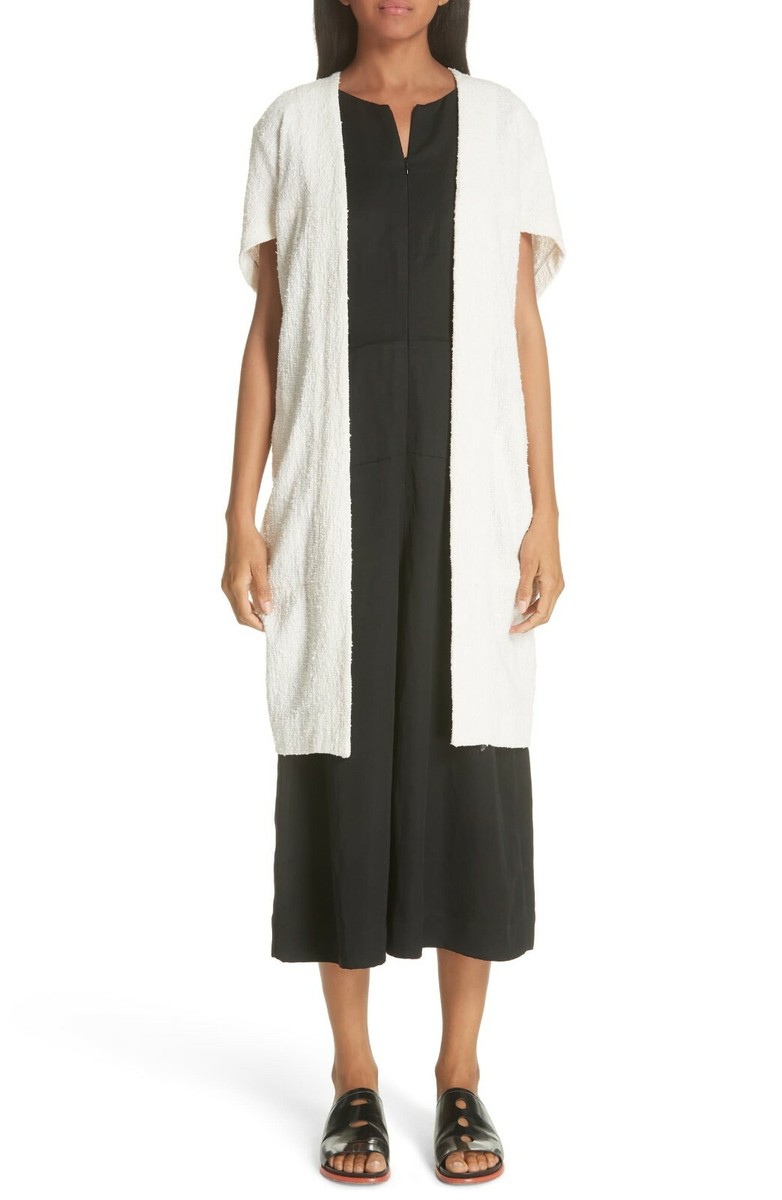🤍 ZERO + Maria Cornejo White Textured Cotton Stretch Belted 🤍 ZERO + Maria Cornejo White Textured Cotton Stretch Belted
