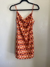 Urban Outfitters  Printed Mallory Cowl Slip Mini Dress Retro Size Small