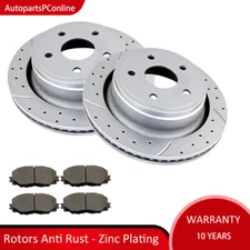 Rear Drilled Slotted Rotors and Brake Pads Brakes Kit for ASPEN DURANGO RAM 1500