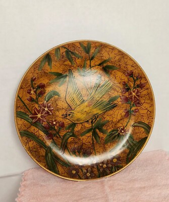 Raymond Waites Toyo Trading Company Decorative Bird Plate Orange Green 8 Inch