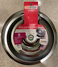 Range Kleen Drip Pan & Trim Rings Chrome for Stovetops 2 drip pans & 2 trim ring