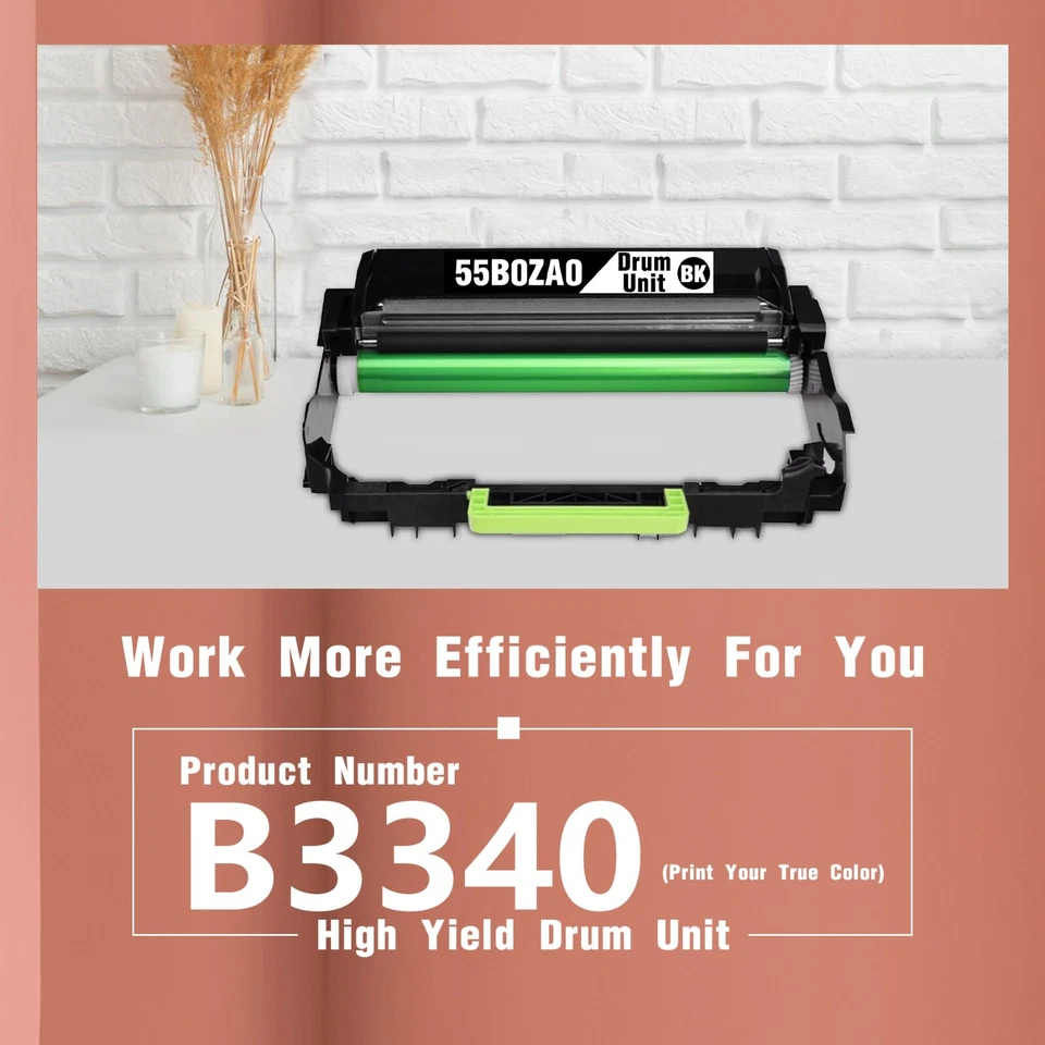 Unidad de batería negra compatible 55B0ZA0 (paquete de 1) para impresoras Lexmark MS331/431 Foto 4 de 4