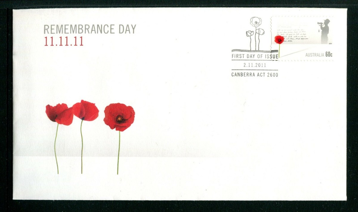 2011 Remembrance Day 11.11.11 (P&S Stamp) FDC - Canberra ACT 2600