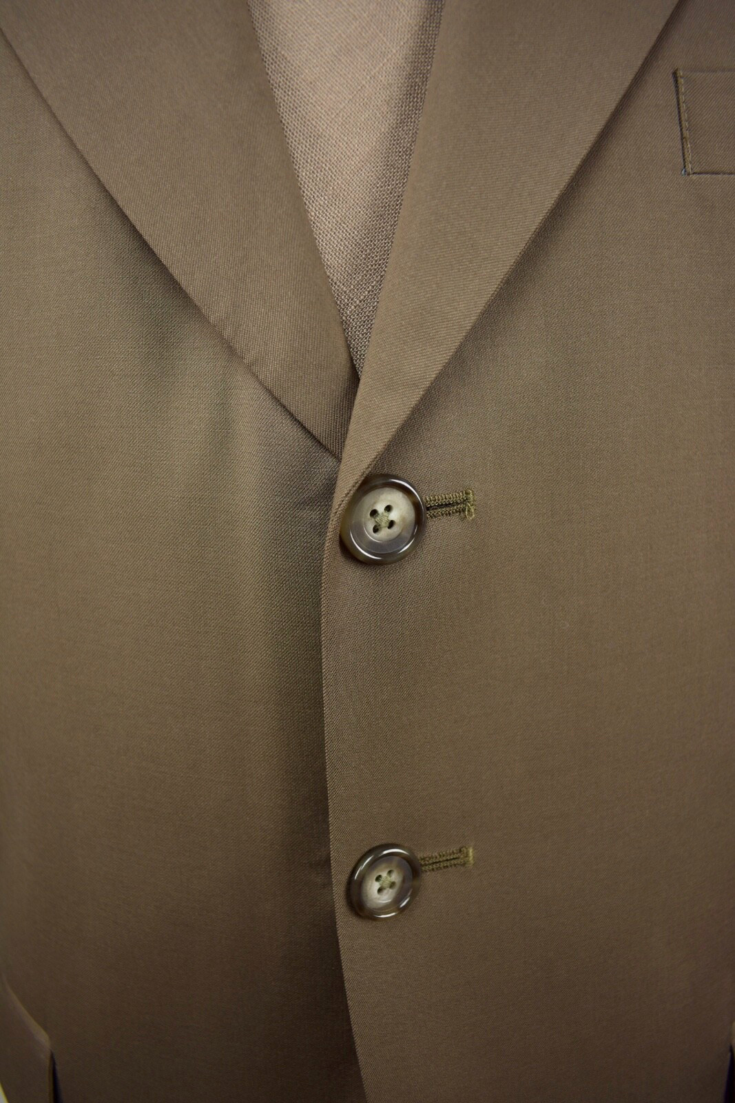 Bespoke Solid Brown Wool Three Button Two Piece S… - image 2