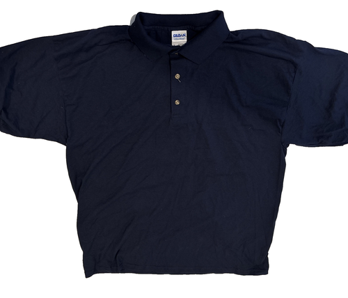 Gilden Ultra Blend Polo Shirt Shorts Sleeve Navy Blue Sz 2XL NEW. - Picture 2 of 8