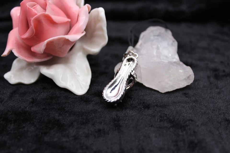 Cell Phone Charm kleiner rosa Hausschuh mit Strasssteinen mit einer Schleife - Bild 4 von 4