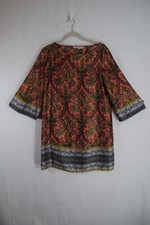 Women's Ann Taylor Loft Red Multi Color Paisley A-Line Dress  M