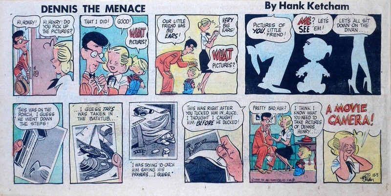 Dennis the Menace by Hank Ketcham - color Sunday comic page - October 5, 1958