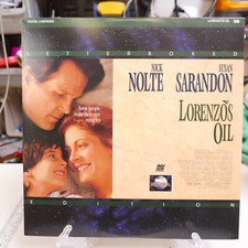 Lorenzo's Oil Letterbox LASERDISC, Nick Nolte, Susan Sarandon LD Laser disc