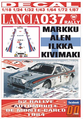 DECAL LANCIA 037 RALLY M.ALEN R.MONTECARLO 1984 8th (01)