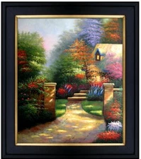 Framed Quality Hand Painted Oil Painting, Hidden Cottage, 20x24in