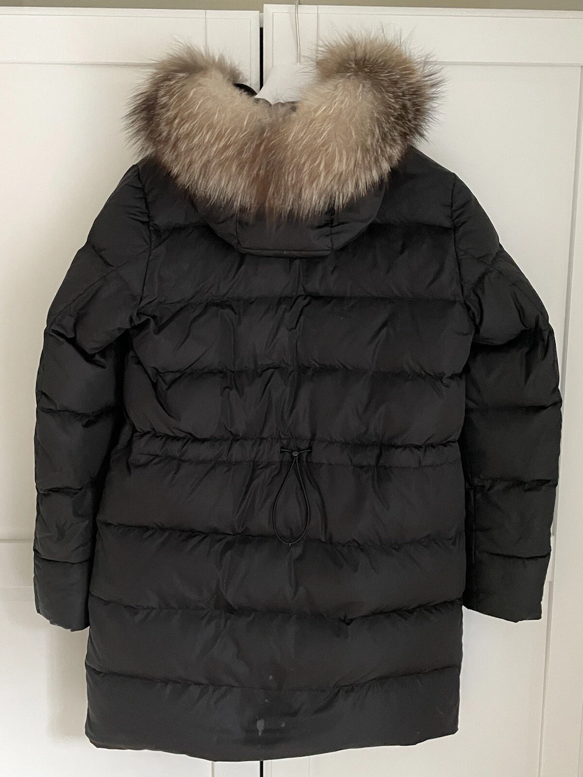 Moncler pelliccia cappuccio cluny sigaretta donna cappotto piumino