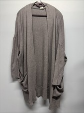 Pact Organic Cotton Airplane Cardigan Size M/L Gray Pockets Sustainable Neutral